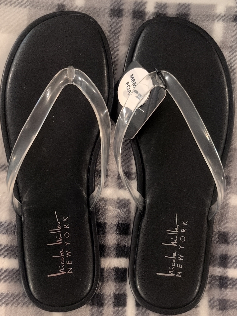 Nicole Miller Black Sandals with Clear Straps